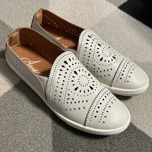 American Rag Shannen Pale Gray Laser Cut-out Slip On Loafers Women's 9.5